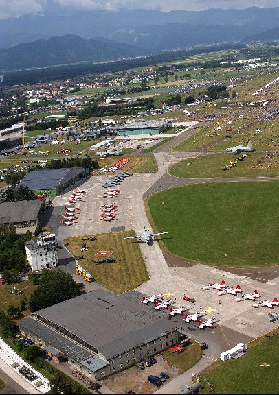 Luftaufnahme des Fliegerhorst Zeltweg